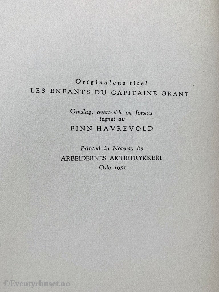 Bokfink-Serien: Jules Verne. 1951. Kaptein Grants Barn. Fortelling