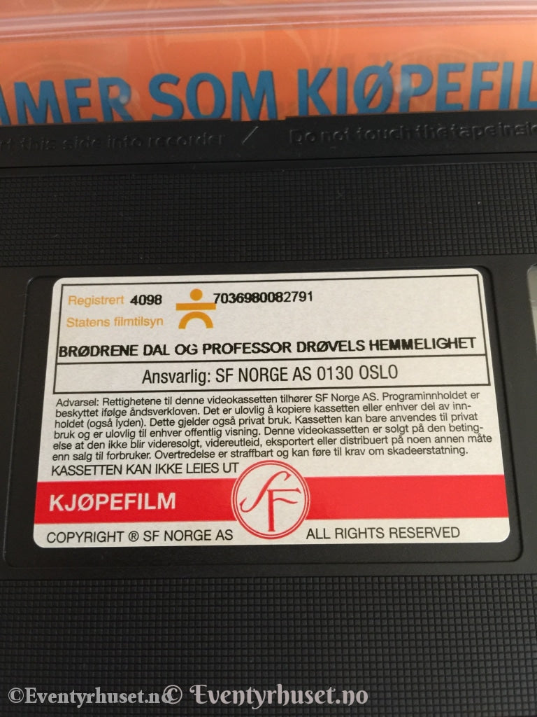 Brødrene Dal. 1978. Professor Drøvels Hemmelighet. Vhs. Vhs
