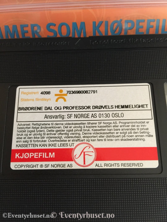 Brødrene Dal. 1978. Professor Drøvels Hemmelighet. Vhs. Vhs