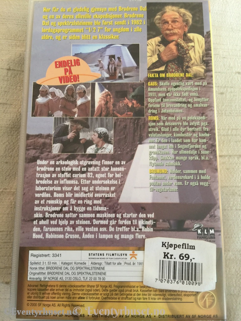 Brødrene Dal. 1981. Spektralsteinene. Vhs. Vhs
