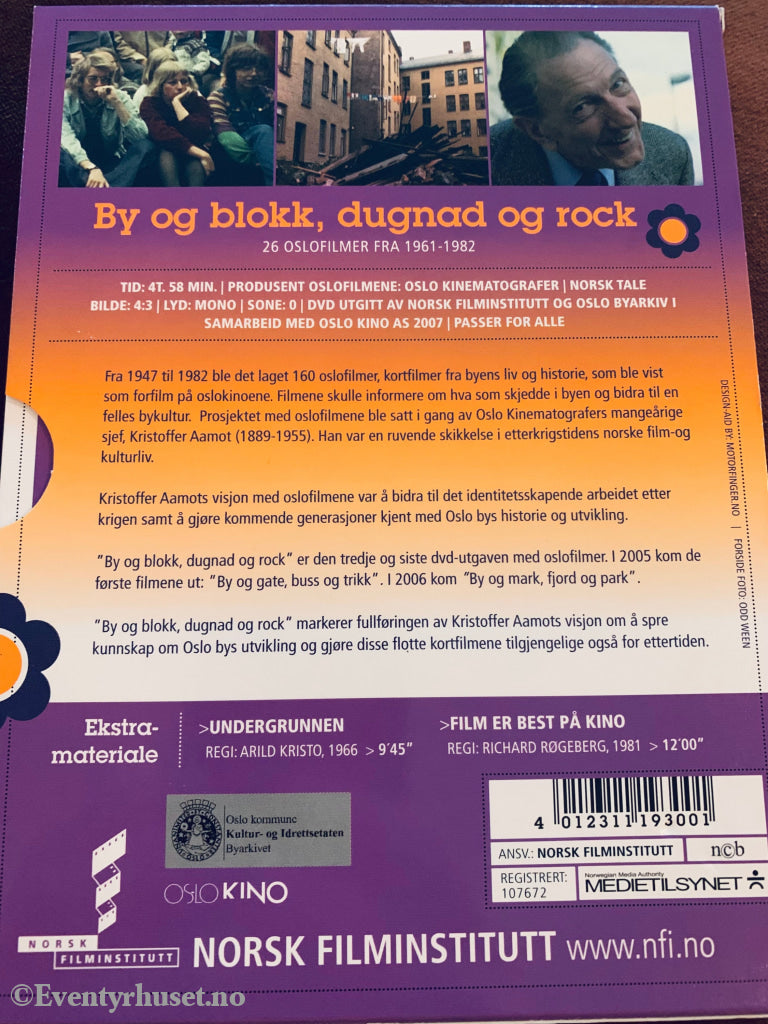 By Og Blokk - Dugnad Rock (26 Oslo-Filmer Fra 1961-1982). Dvd Slipcase.