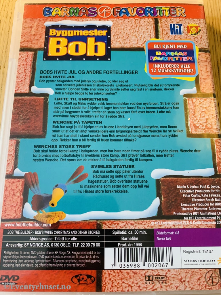 Byggmester Bob. 1998. Bobs Hvite Jul Og Andre Fortellinger. Dvd. Dvd