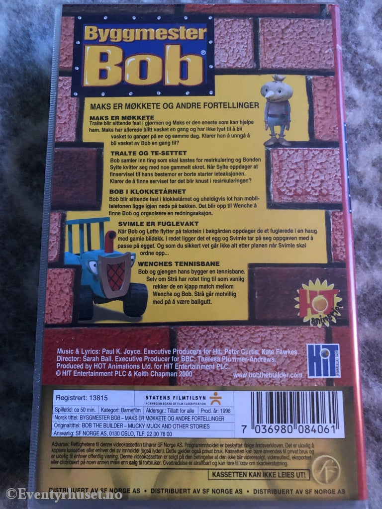 Byggmester Bob. 1998. Maks Er Møkkete Og Andre Fortellinger. Vhs. Vhs