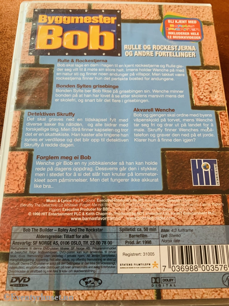 Byggmester Bob. 1998. Rulle Og Rockestjerna Andre Fortellinger. Dvd. Dvd