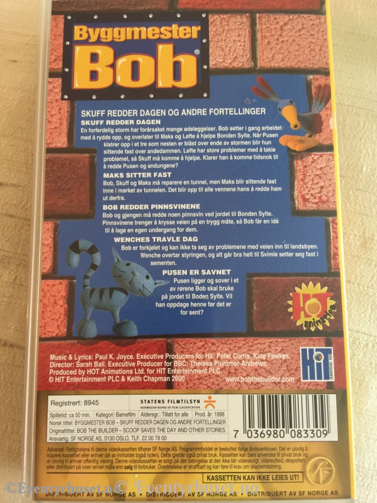 Byggmester Bob. 1998. Skuff Redder Dagen Og Andre Fortellinger. Vhs. Vhs