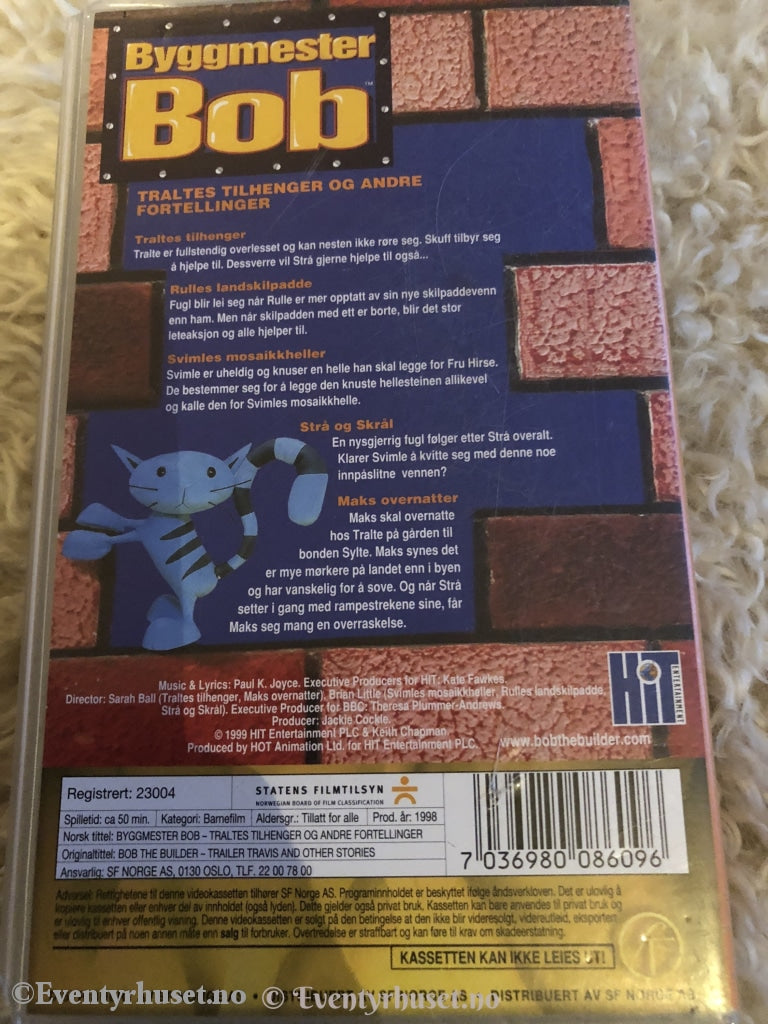 Byggmester Bob. 1998. Traltes Tilhenger Og Andre Fortellinger. Vhs. Vhs