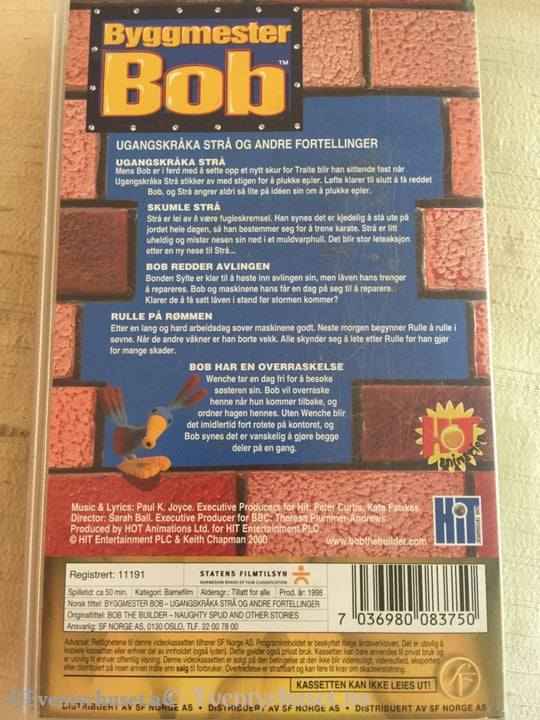 Byggmester Bob. 1998. Ugangskråka Strå Og Andre Fortellinger. Vhs. Vhs