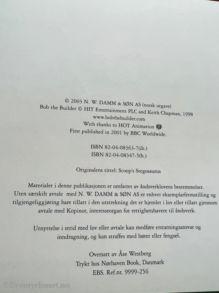 Byggmester Bob. Skuffs Stegosaur. 1998/03. Fortelling