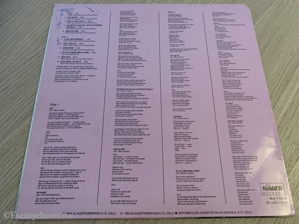 C-Blokk Bandet. 1984. Lp. Lp Plate