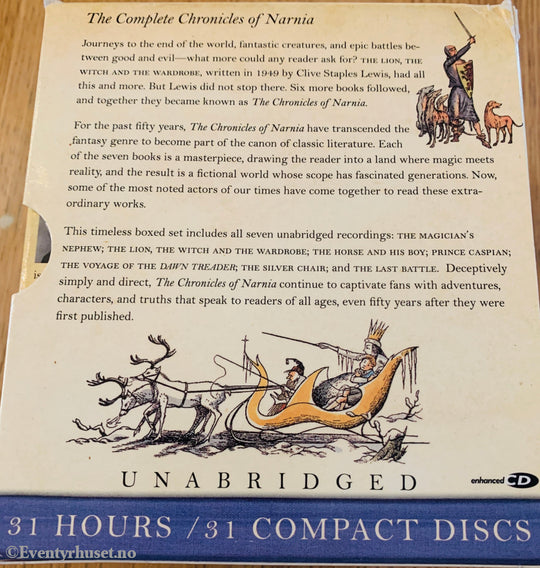 C. S. Lewis. The Chronicles of Narnia. 1950–1956. Lydbok på CD.