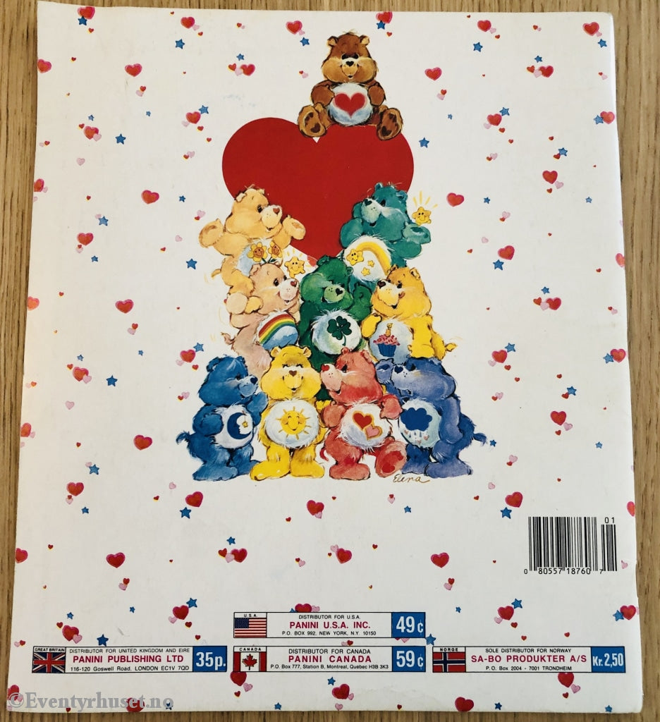 Care Bears. 1987. Ubrukt Klistremerkealbum. Klistremerkealbum
