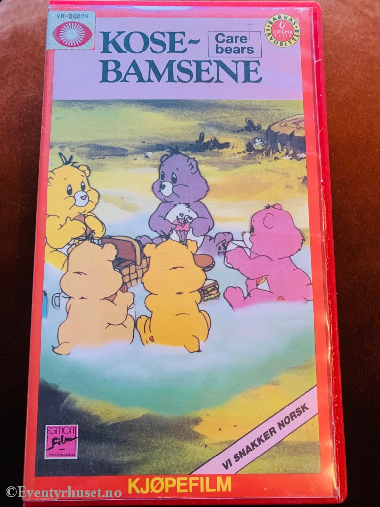 Care Bears / Kosebamsene. 1988. Vhs (Egmont Crema Video). Med Vr-Klistremerke!