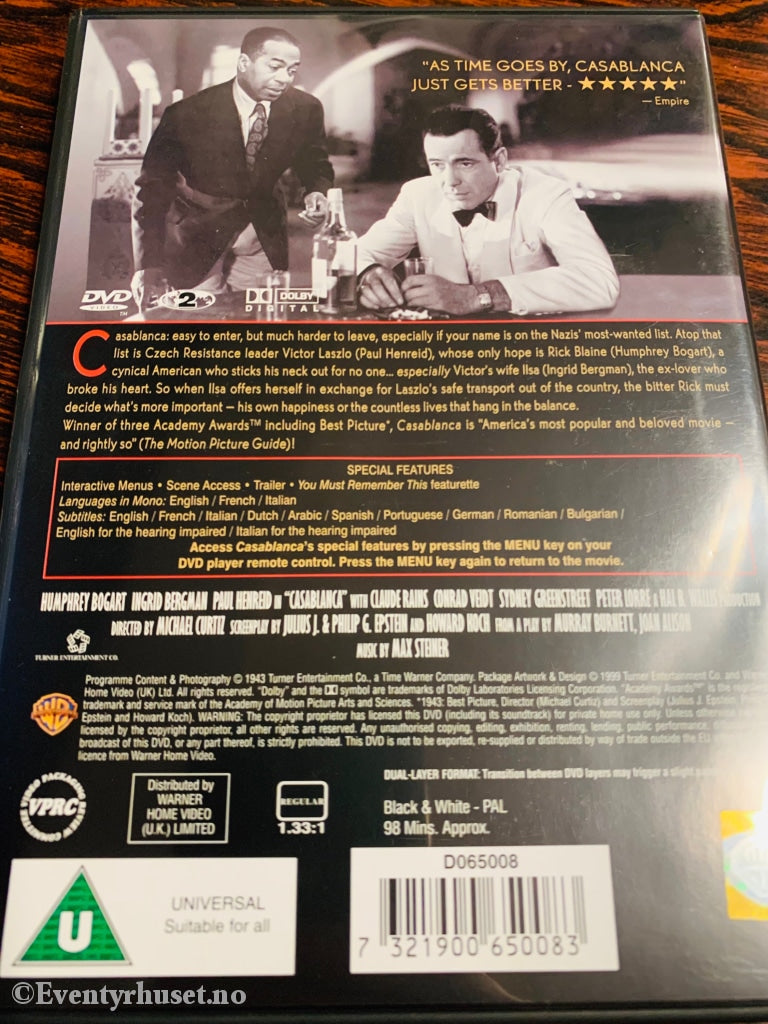 Casablanca. 1943. Dvd. Dvd