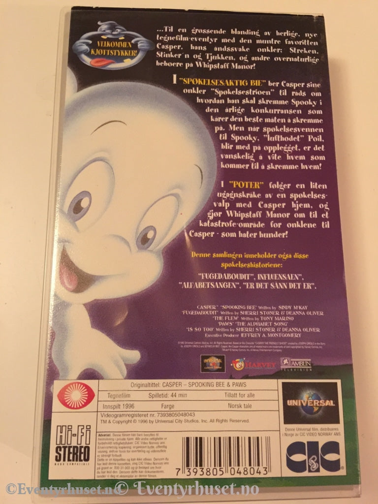 Casper - De Spøkefulle Nye Eventyrene 1. 1996. Vhs. Vhs