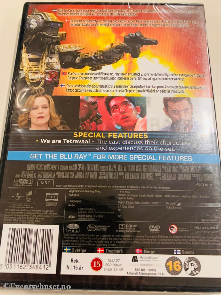 Chappie. 2015. Dvd. Ny I Plast! Dvd