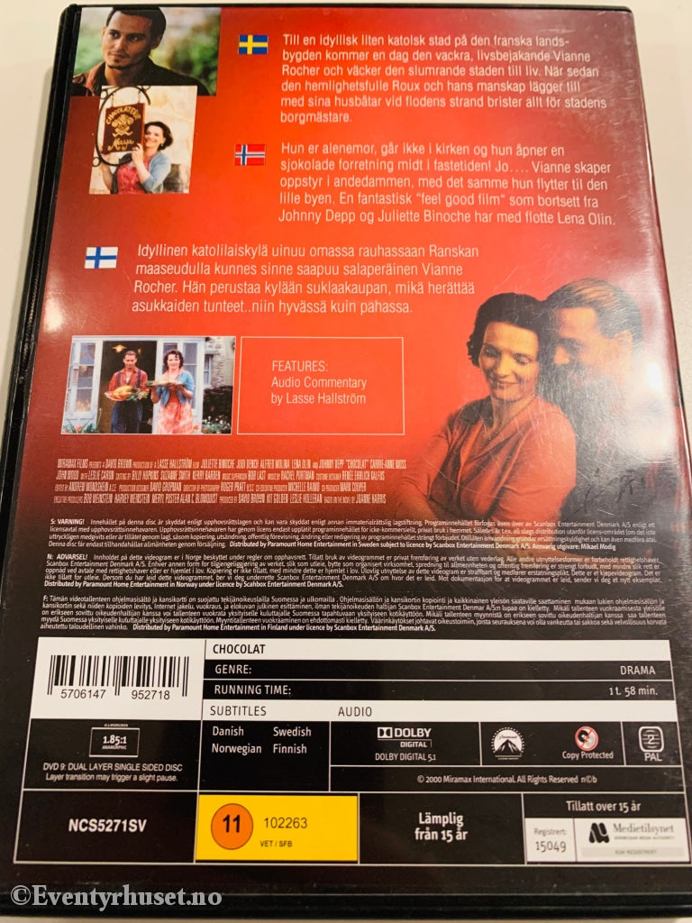 Chocolat. 2000. Dvd. Dvd