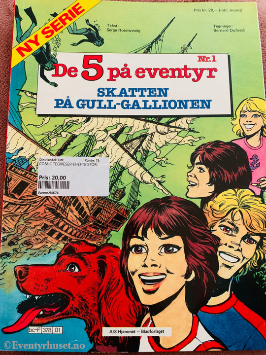 De 5 på eventyr: Skatten på Gull-Gallionen (1983). Tegneseriealbum.