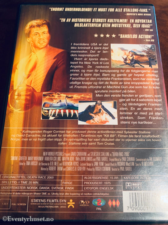 Death Race 2000. Med Stallone. DVD. DVD