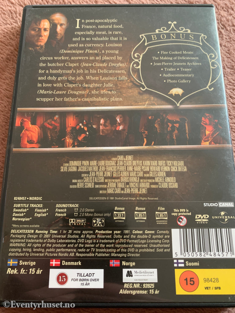 Delicatessen (1991). DVD.