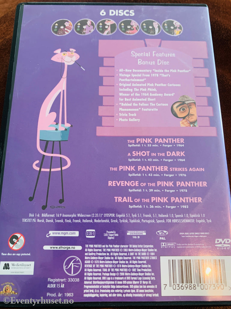 Den Rosa Panteren Filmsamling, 2004. DVD samleboks.