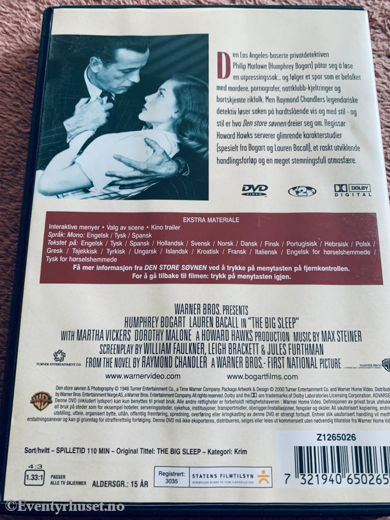 Den store søvnen (1946). DVD.