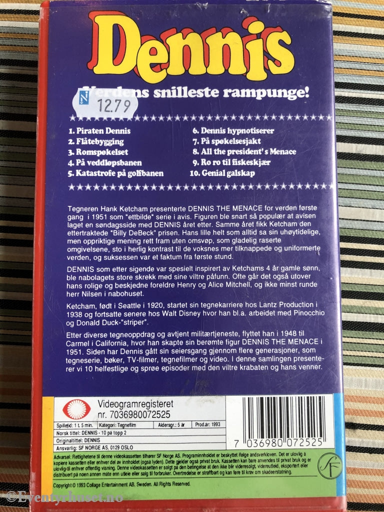 Dennis. 10 På Topp 2. 1983. Vhs. Vhs