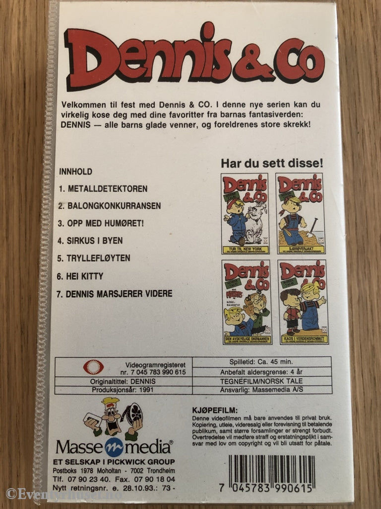 Dennis & Co. 1991. Sirkus I Byen Mfl. Vhs. Vhs