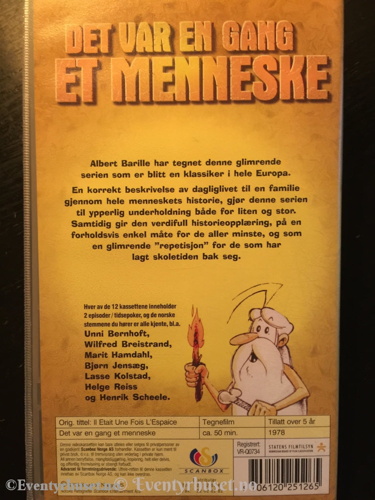 Det Var En Gang Et Menneske. Nr. 1 Av 12. (Scanbox Serien). 1978. Vhs. Vhs