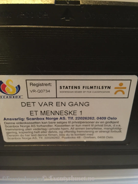Det Var En Gang Et Menneske. Nr. 1 Av 12. (Scanbox Serien). 1978. Vhs. Vhs