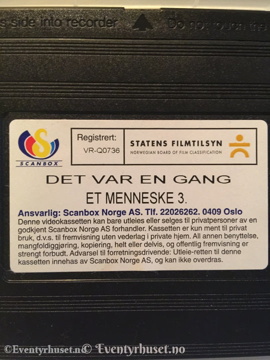 Det Var En Gang Et Menneske. Nr. 3 Av 12. (Scanbox Serien). 1978. Vhs. Vhs