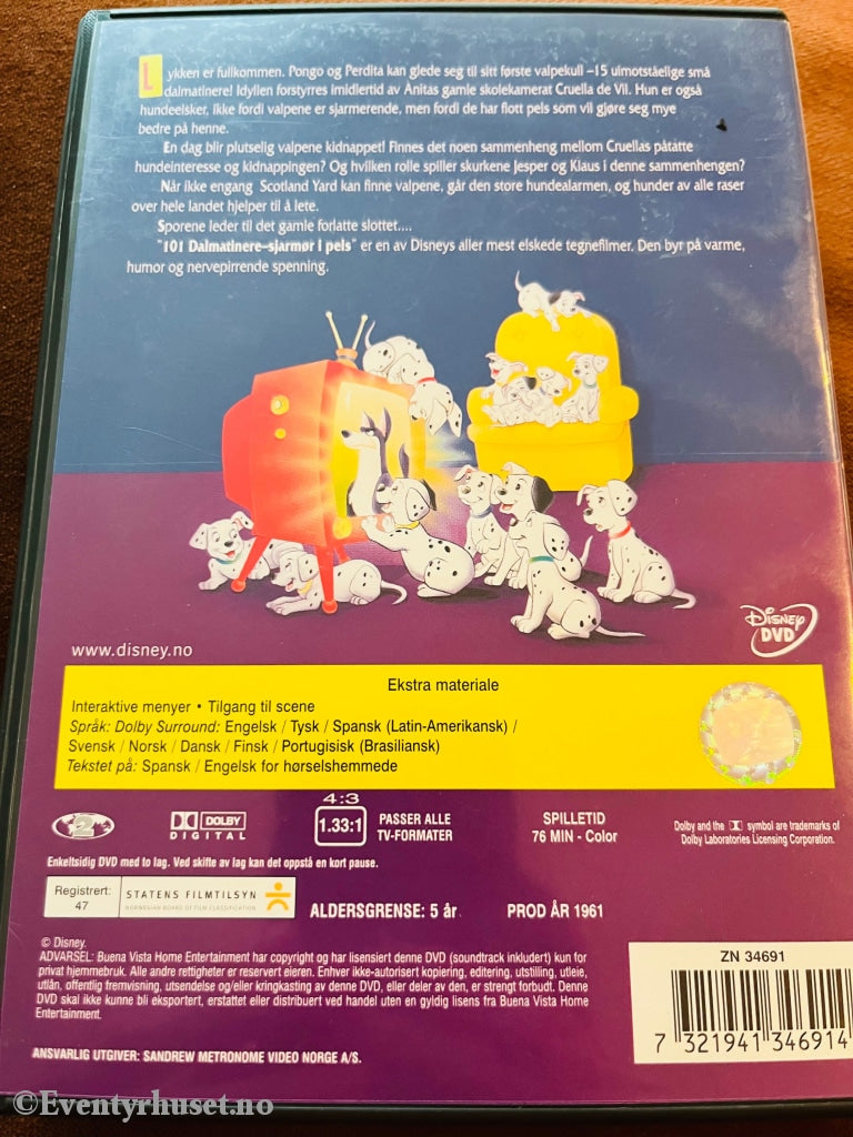 Disney Dvd. 101 Dalmatinere - Sjarmør I Pels. Dvd