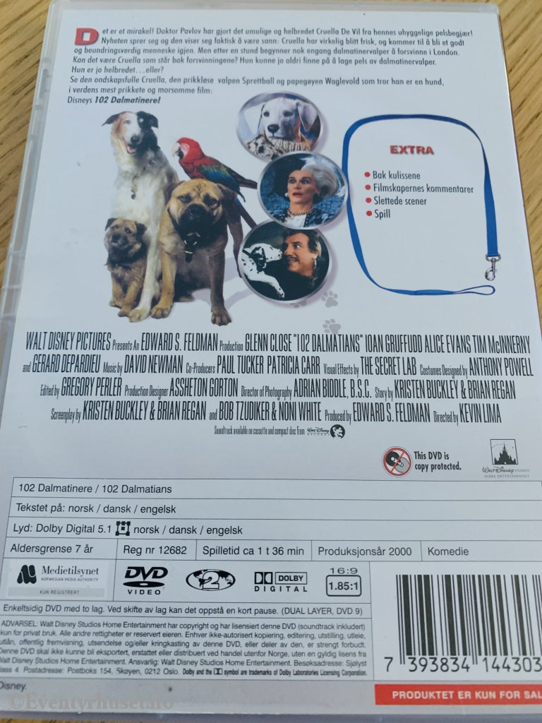 Disney Dvd. 102 Dalmatinere. 2000. Dvd