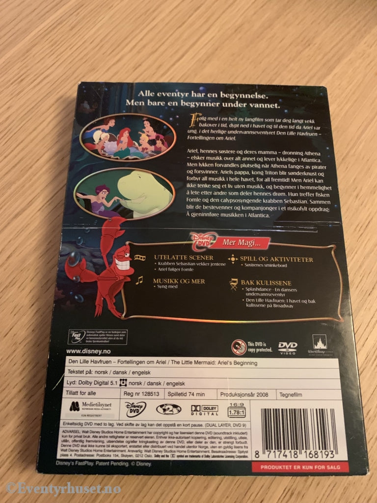 Disney Dvd. 2008. Den Lille Havfruen - Fortellingen Om Ariel. Dvd