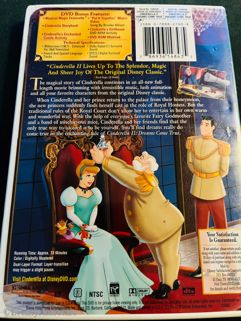 Disney Dvd. Cinderella Ii. Dvd