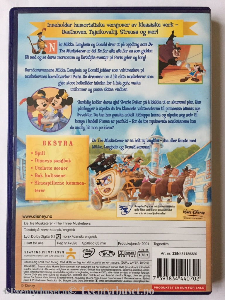 Disney Dvd. De Tre Musketerer. Dvd