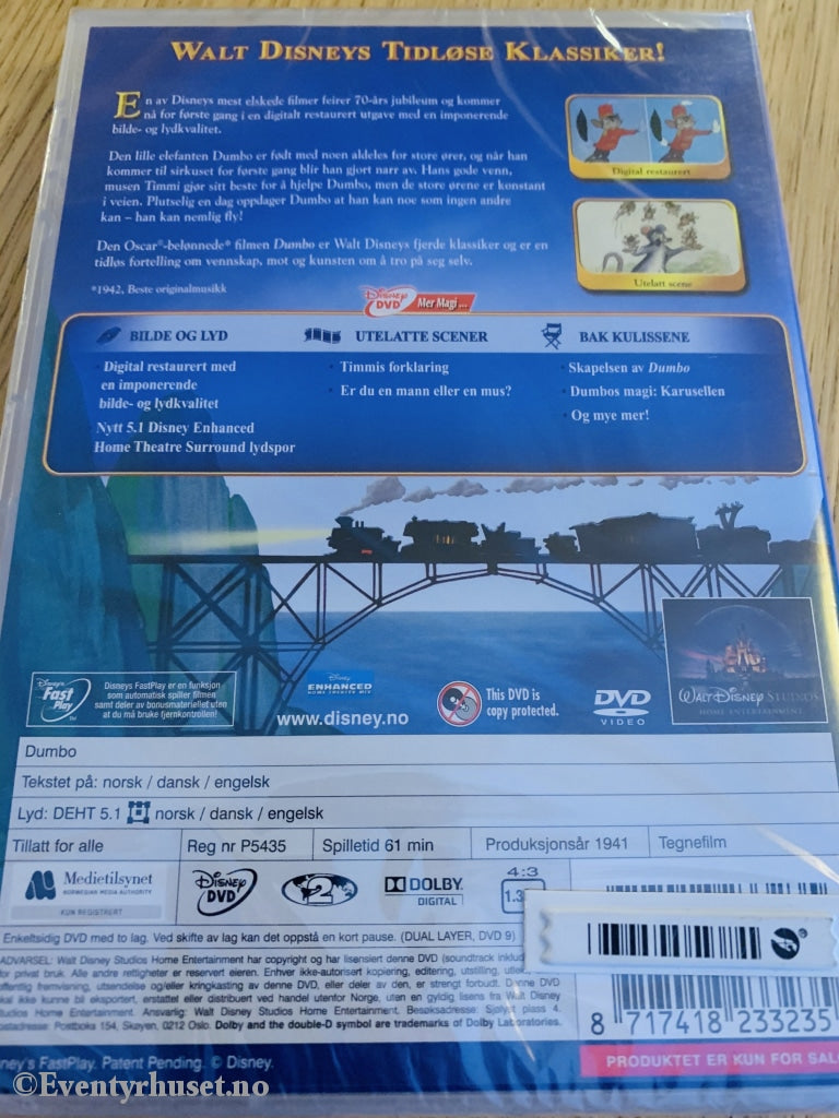 Disney Dvd. Dumbo Spesialutgave. 1941. Ny I Plast! Dvd