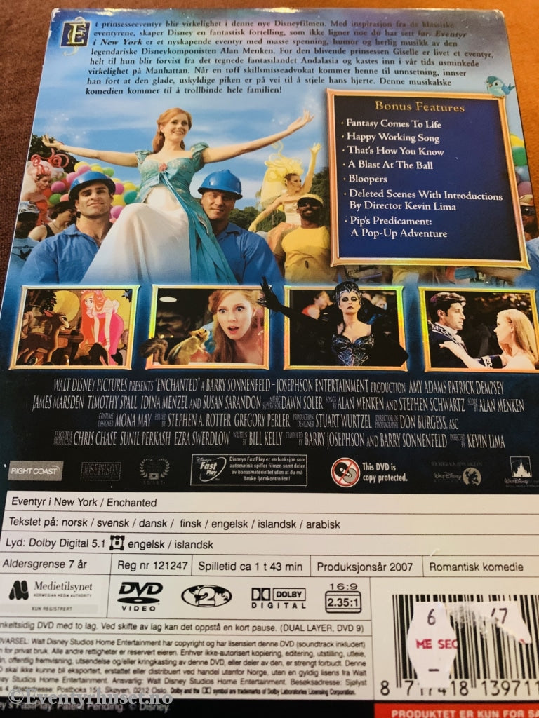 Disney Dvd. Eventyr I New York. 2007. Dvd Slipcase.