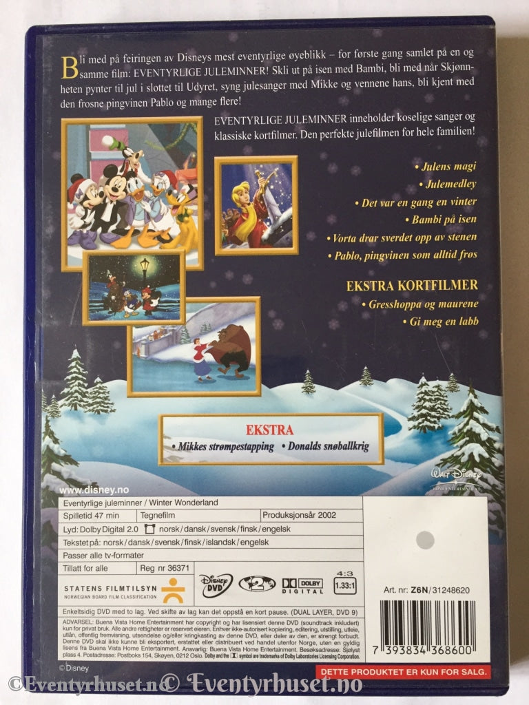 Disney Dvd. Eventyrlige Juleminner. Dvd
