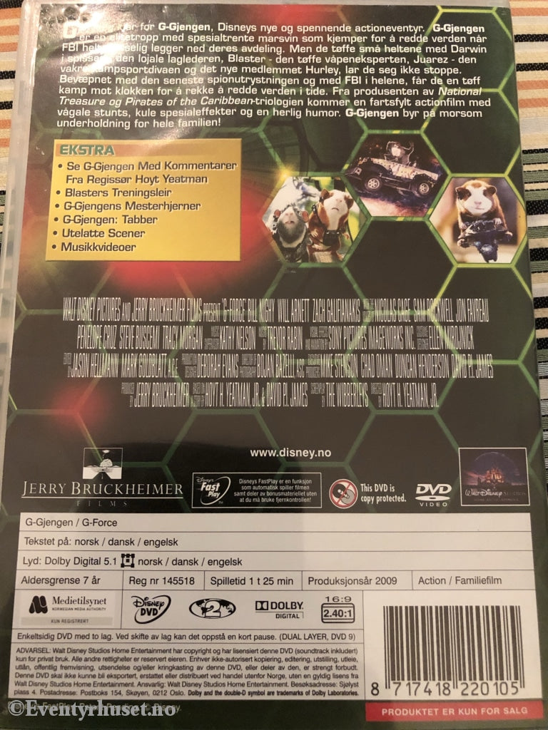 Disney Dvd. G-Gjengen. 2009. Dvd