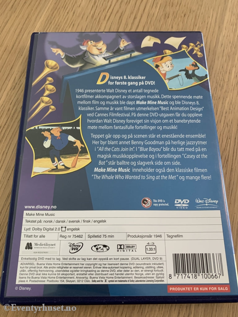 Disney Dvd. Gullnummer 8. Make Mine Music. 1946. Dvd