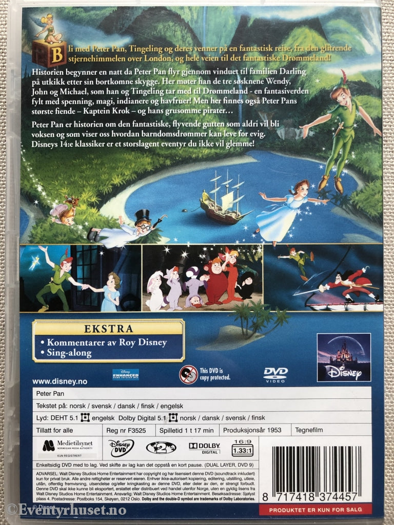 Disney Dvd Gullnummer 14. Peter Pan. 1953.
