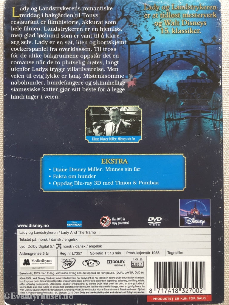 Disney Dvd Gullnummer 15. Lady & Landstrykeren. Diamond Edition.