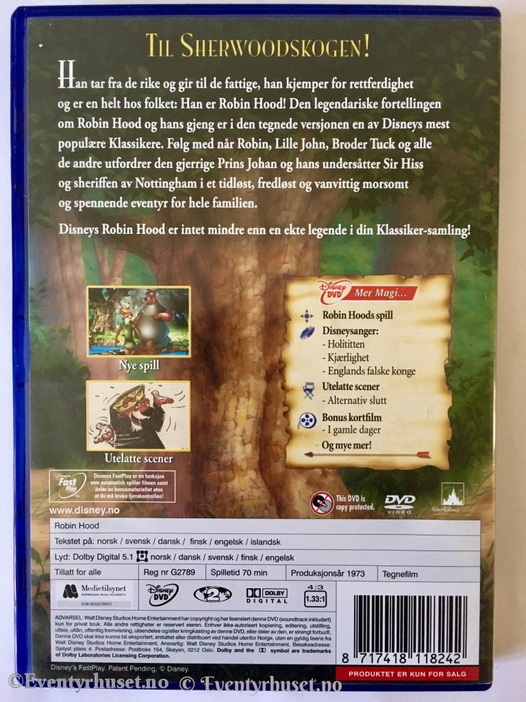 Disney Dvd Gullnummer 21. Robin Hood.