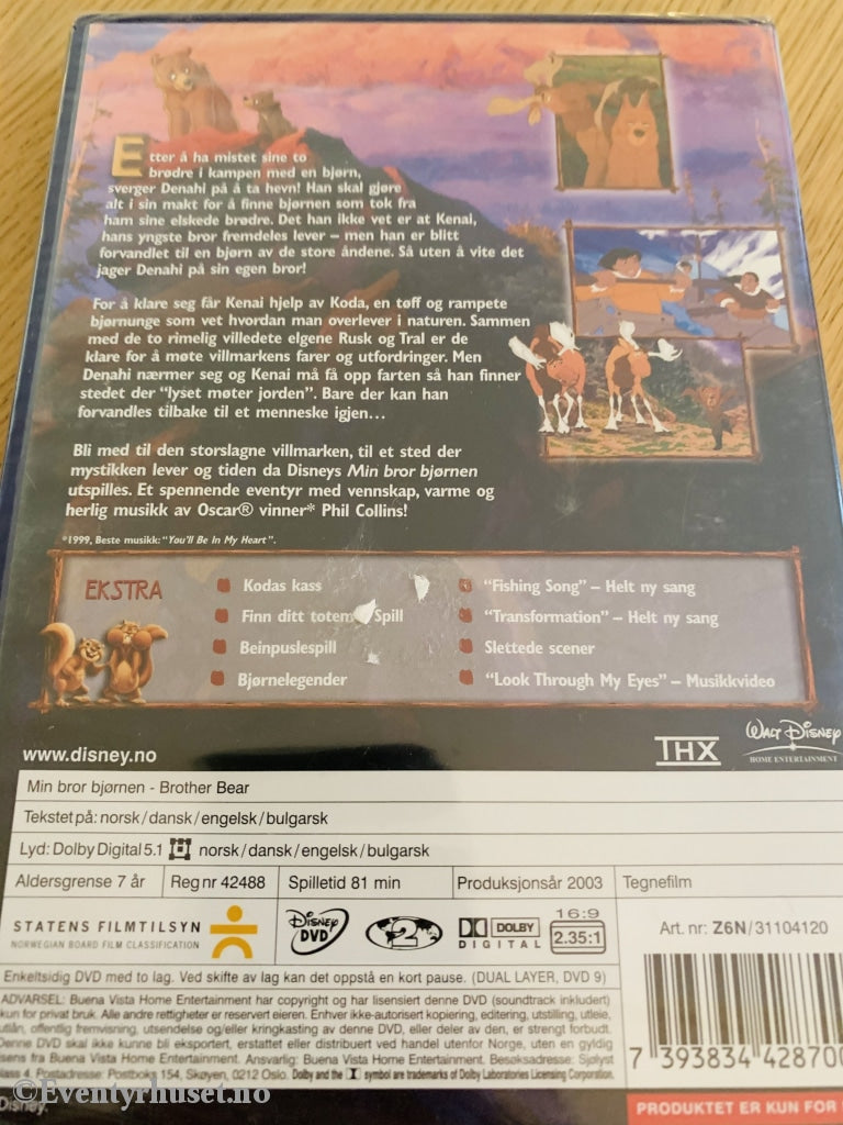 Disney Dvd. Gullnummer 43. Min Bror Bjørnen. Ny I Plast! Dvd