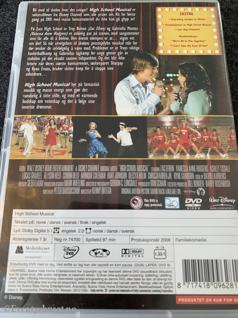 Disney Dvd. High School Musical. 2006. Dvd