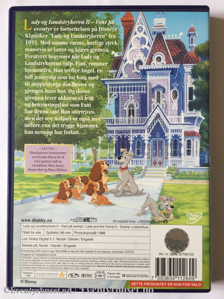 Disney Dvd. Lady Og Landstrykeren 2. Dvd