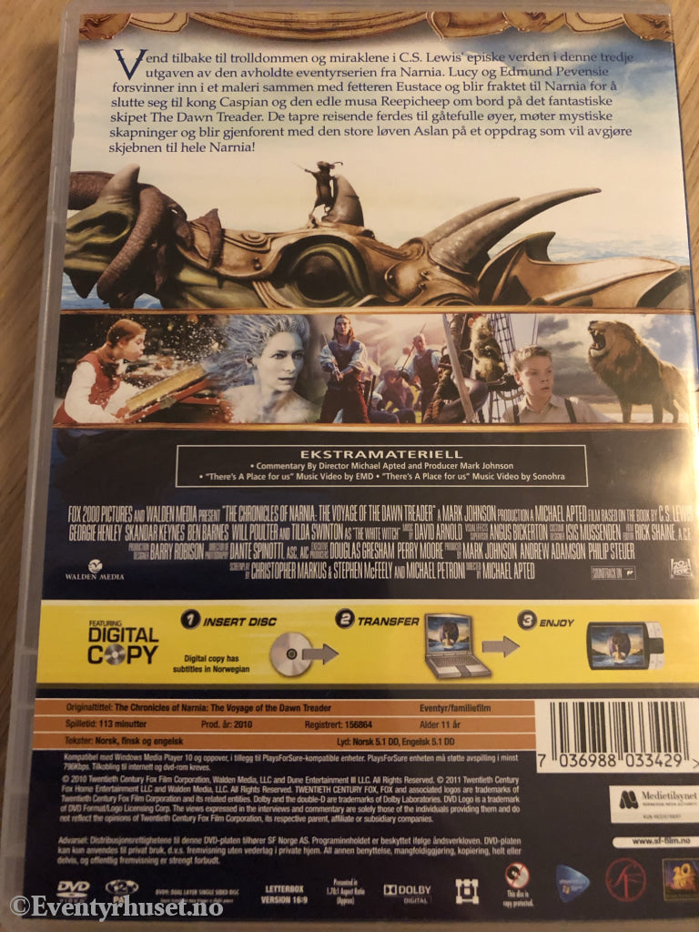 Legenden Om Narnia. 2010. Reisen Til Det Ytterste Hav. Dvd. Dvd