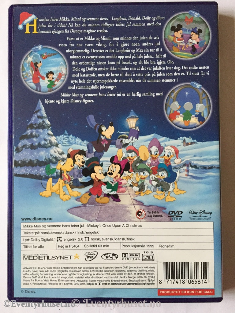 Disney Dvd. Mikke Mus Og Vennene Hans Feirer Jul. Dvd