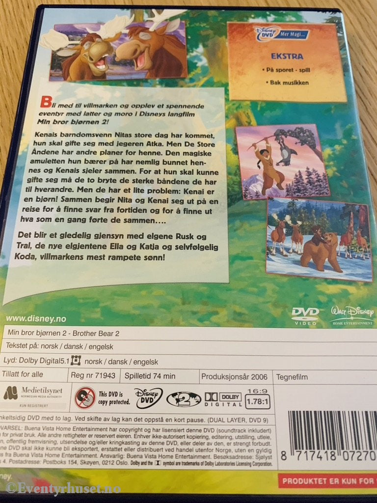 Disney Dvd. Min Bror Bjørnen 2. 2006. Dvd