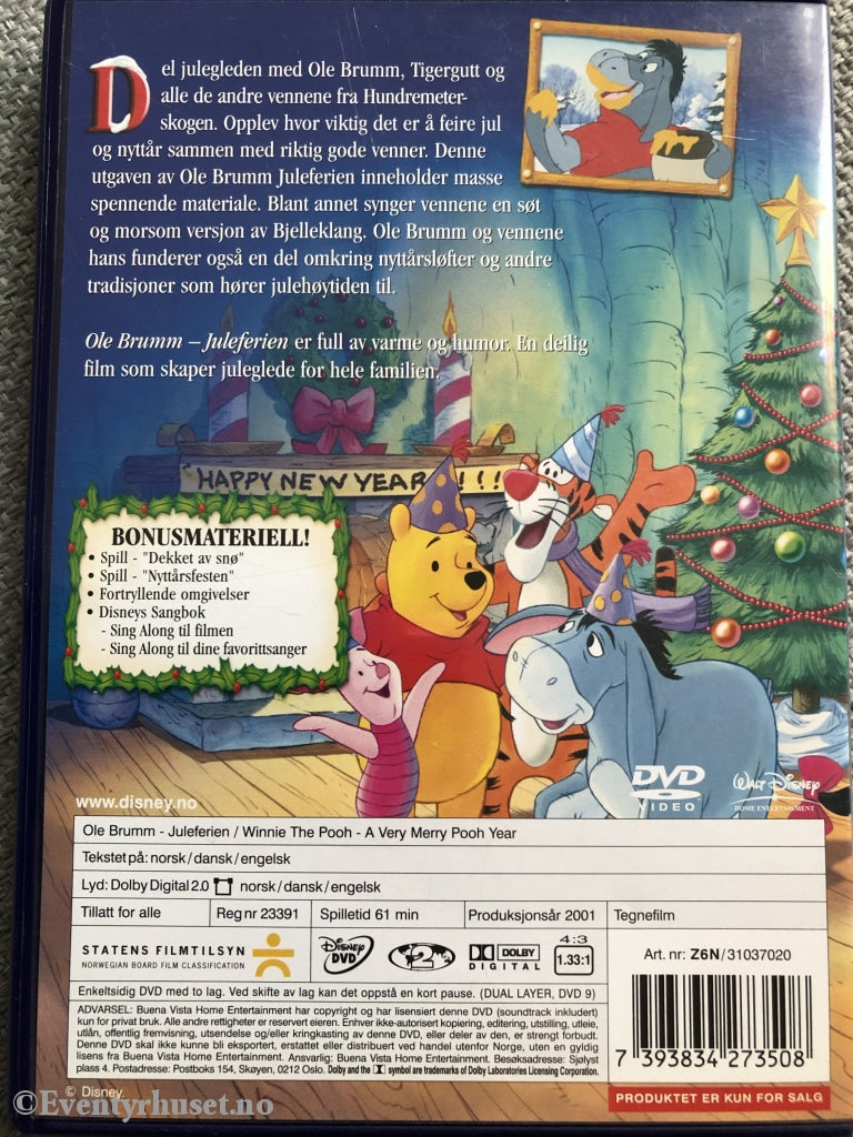 Disney Dvd. Ole Brumm Juleferien. Dvd